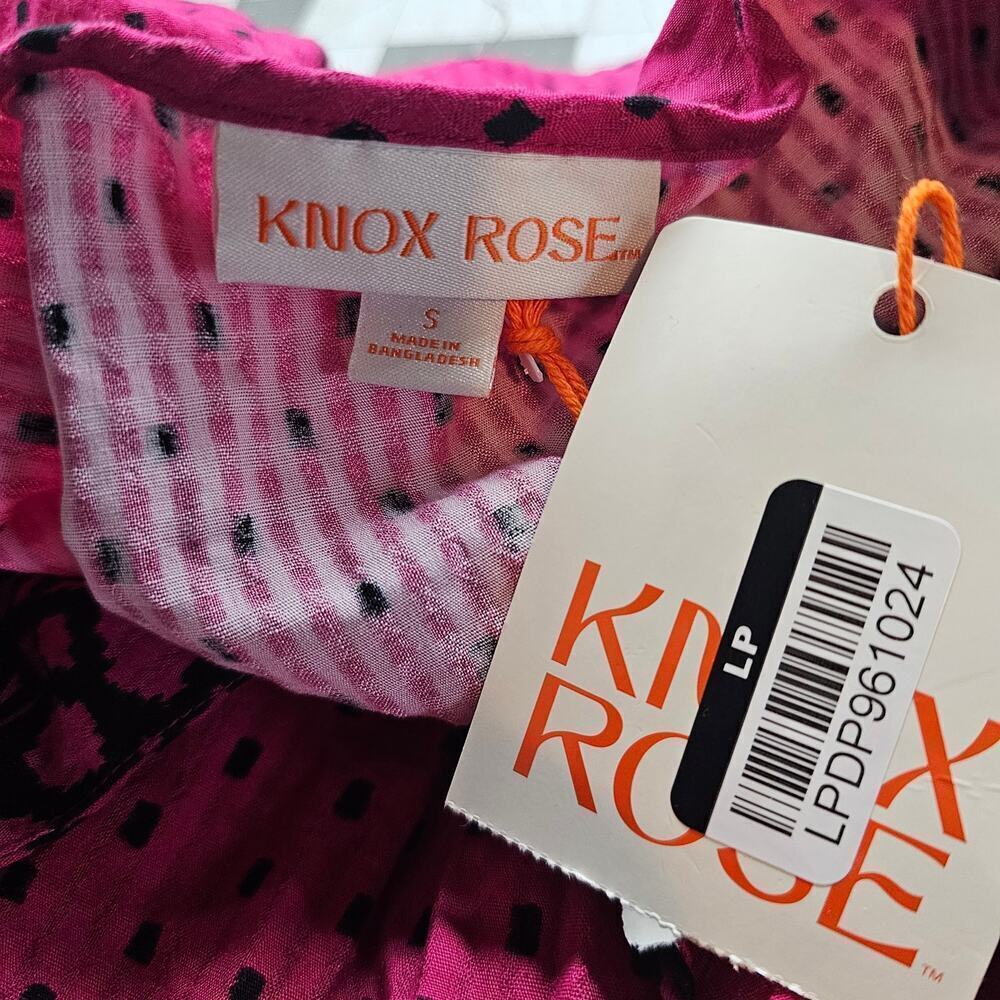 Knox Rose Babydoll Blouse Womens Size Small Pink Boho Pleated Fairy Cottage Y2K - Picture 8 of 9